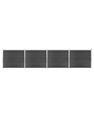 Ensemble de panneau de clôture WPC 699x146 cm Gris | Mobilier & Déco