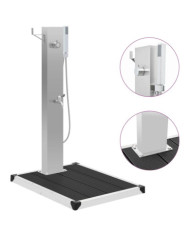 Douche d'extérieur avec receveur de douche WPC Acier inoxydable | Mobilier & Déco