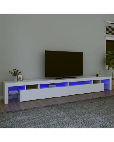 Meuble TV avec lumières LED Blanc 290x36,5x40 cm | Mobilier & Déco