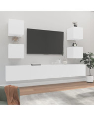 Ensemble de meubles TV 6 pcs Blanc Bois d'ingénierie | Mobilier & Déco
