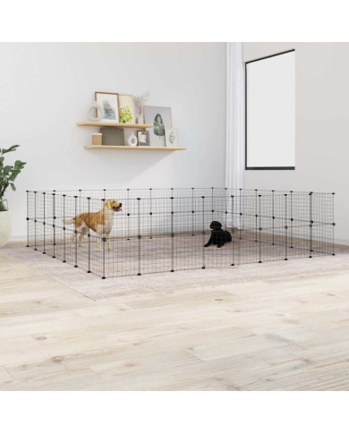 Cage animaux de compagnie à 60 panneaux et porte Noir 35x35 cm | Mobilier & Déco