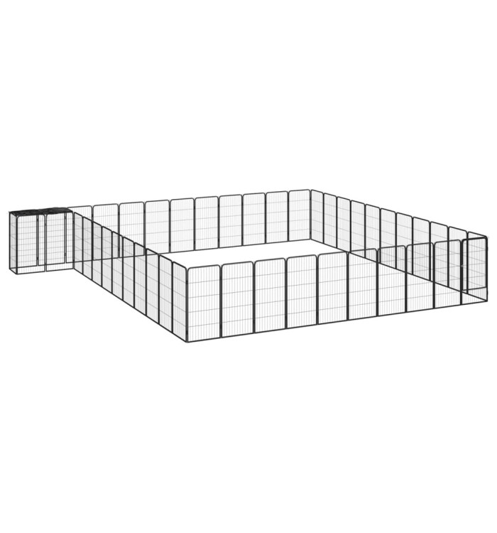 Parc pour chien 46panneaux Noir 50x100cm Acier enduit de poudre | Mobilier & Déco