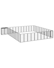 Parc pour chien 46panneaux Noir 50x100cm Acier enduit de poudre | Mobilier & Déco