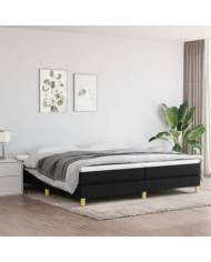 Sommier à lattes de lit avec matelas Noir 200x200 cm Tissu | Mobilier & Déco