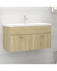 Armoire d'évier et lavabo intégré Chêne sonoma Bois ingénierie | Mobilier & Déco