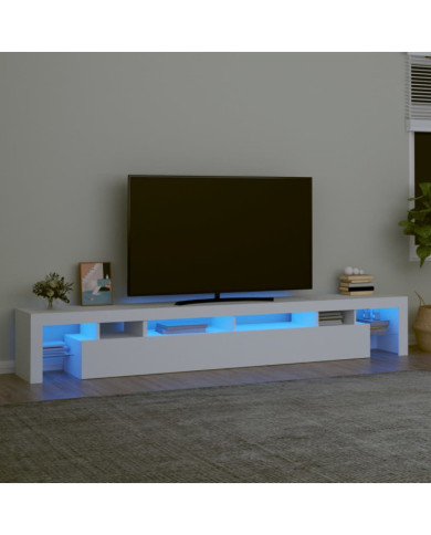 Meuble TV avec lumières LED Blanc 260x36,5x40 cm | Mobilier & Déco