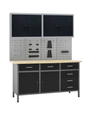 Établi avec 4 panneaux muraux et 2 armoires | Mobilier & Déco