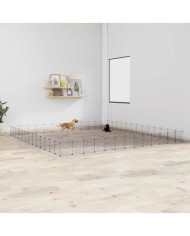 Cage animaux de compagnie à 52 panneaux et porte Noir 35x35 cm | Mobilier & Déco