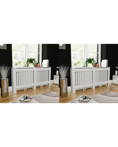 Cache-radiateurs 2 pcs blanc MDF 172 cm | Mobilier & Déco