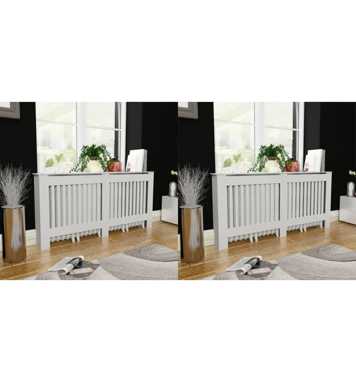 Cache-radiateurs 2 pcs blanc MDF 172 cm | Mobilier & Déco