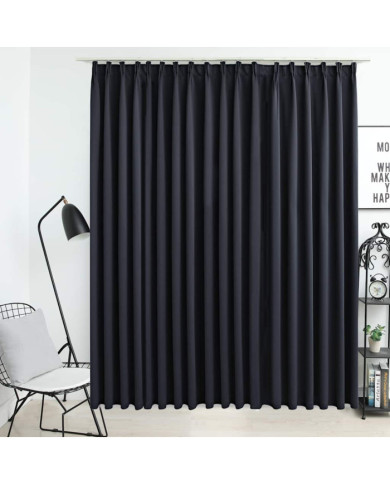 Rideau occultant avec crochets Noir 290x245 cm | Mobilier & Déco