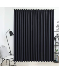 Rideau occultant avec crochets Noir 290x245 cm | Mobilier & Déco