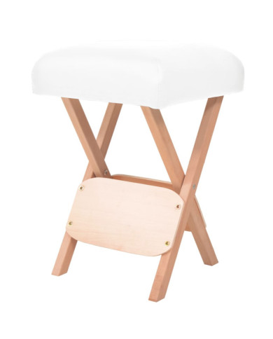 Tabouret de massage pliant avec siège 12 cm d'épaisseur Blanc | Mobilier & Déco