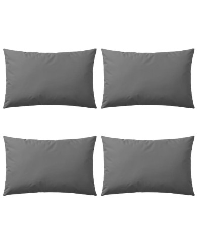 Oreiller d'extérieur lot de 4 60 x 40 cm Gris | Mobilier & Déco