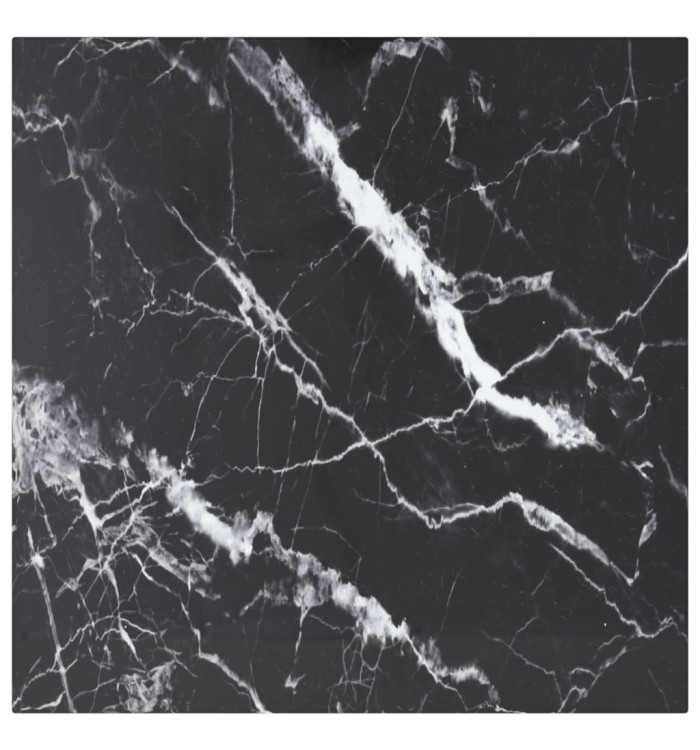Dessus de table noir 50x50 cm 6 mm verre trempé design marbre | Mobilier & Déco