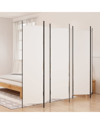 Cloison de séparation 6 panneaux Blanc 300x200 cm Tissu | Mobilier & Déco