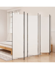 Cloison de séparation 6 panneaux Blanc 300x200 cm Tissu | Mobilier & Déco