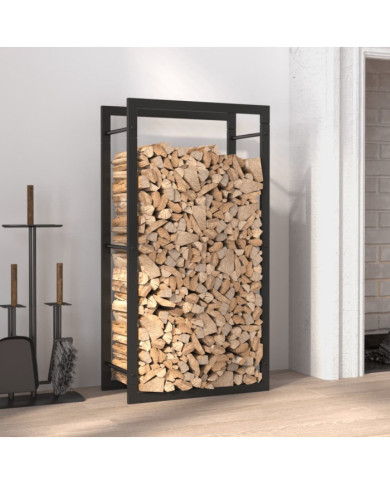 Portant de bois de chauffage Noir mat 50x28x94 cm Acier | Mobilier & Déco