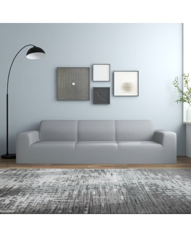 Housse extensible de canapé 4 places Gris Jersey de polyester | Mobilier & Déco