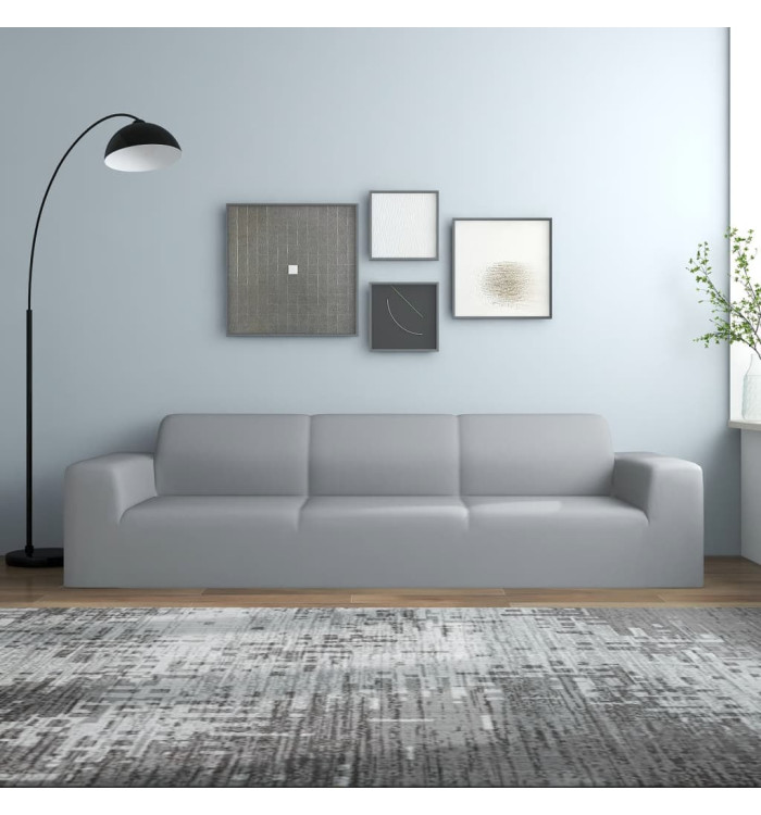 Housse extensible de canapé 4 places Gris Jersey de polyester | Mobilier & Déco