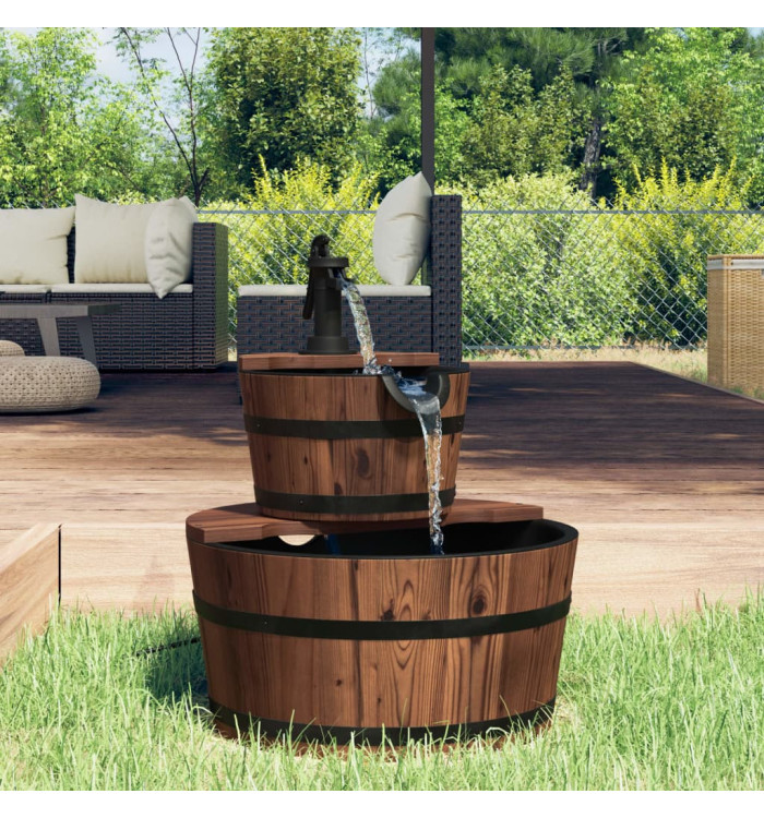 Fontaine à eau avec pompe 44,5x44,5x58 cm Bois de sapin massif | Mobilier & Déco