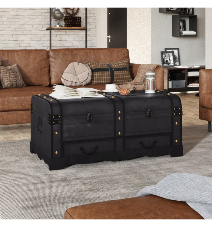 Coffre de rangement Bois Noir 90 x 51 x 42 cm | Mobilier & Déco