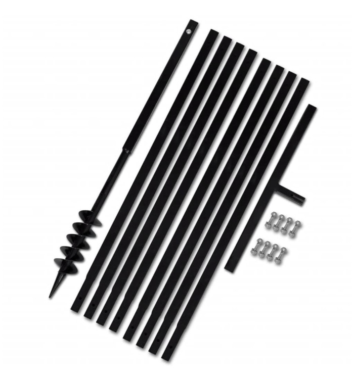 Tarière de sol avec manche 80 mm et tube d'extension 9 m Acier | Mobilier & Déco