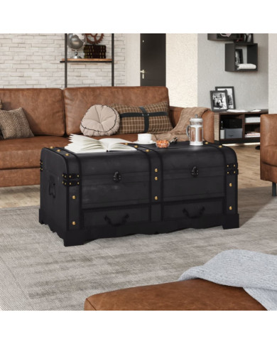 Coffre de rangement en bois Large Noir | Mobilier & Déco