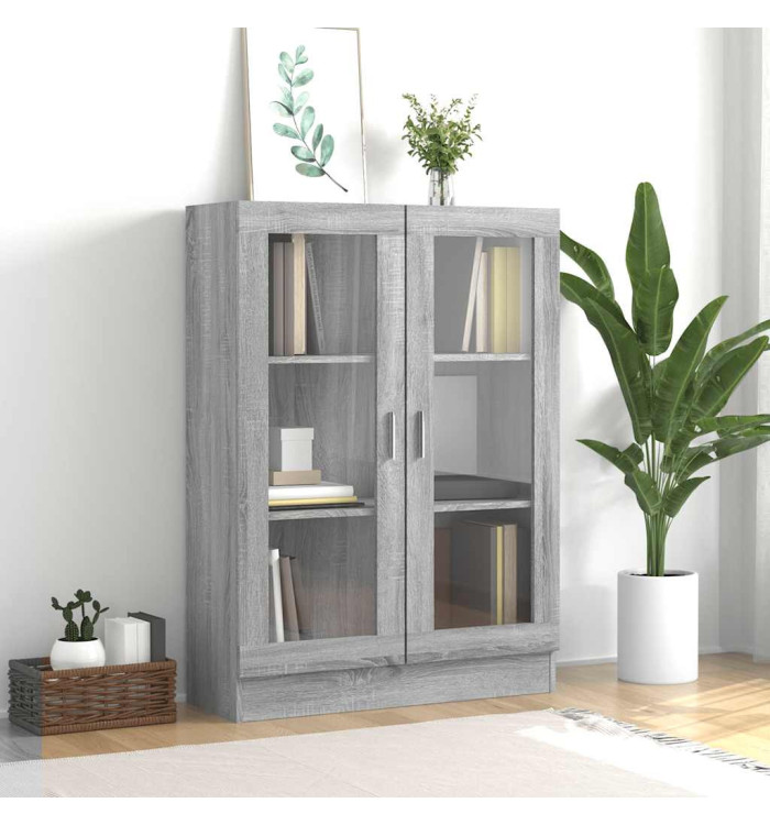 Armoire à vitrine Sonoma gris 82,5x30,5x115cm Bois d'ingénierie | Mobilier & Déco