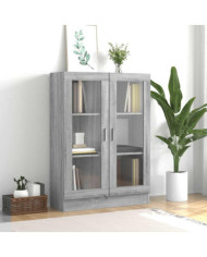 Armoire à vitrine Sonoma gris 82,5x30,5x115cm Bois d'ingénierie | Mobilier & Déco
