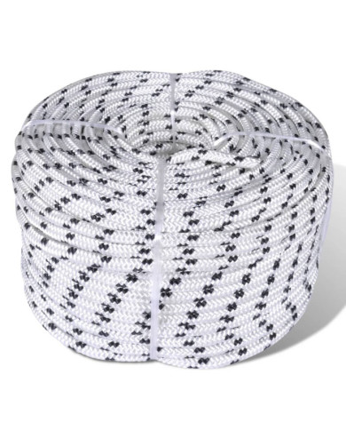 Corde de bateau tressée en bobine Polyester 8 mm x 50 m | Mobilier & Déco