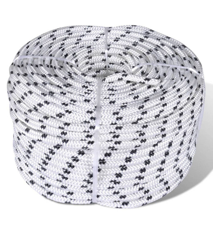 Corde de bateau tressée en bobine Polyester 8 mm x 50 m | Mobilier & Déco