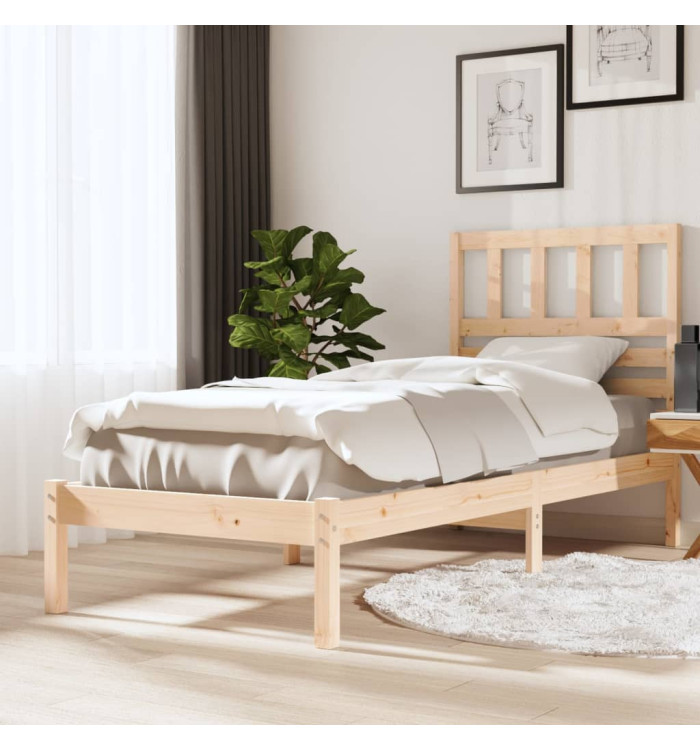 Cadre de lit sans matelas bois de pin massif 90x200 cm | Mobilier & Déco
