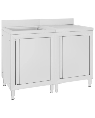 Évier de cuisine commercial Acier inoxydable 120x60x96 cm | Mobilier & Déco