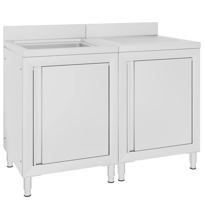 Évier de cuisine commercial Acier inoxydable 120x60x96 cm | Mobilier & Déco