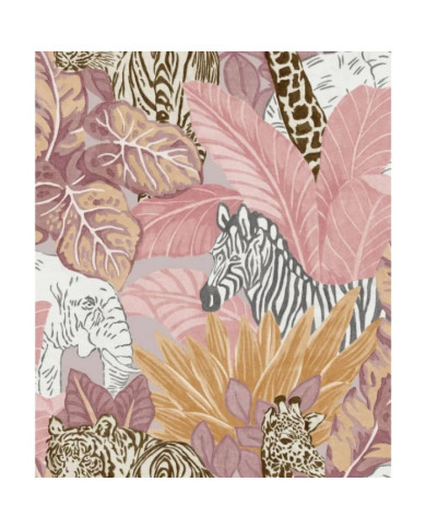 Noordwand Papier peint Good Vibes Jungle Animals Rose et orange | Mobilier & Déco