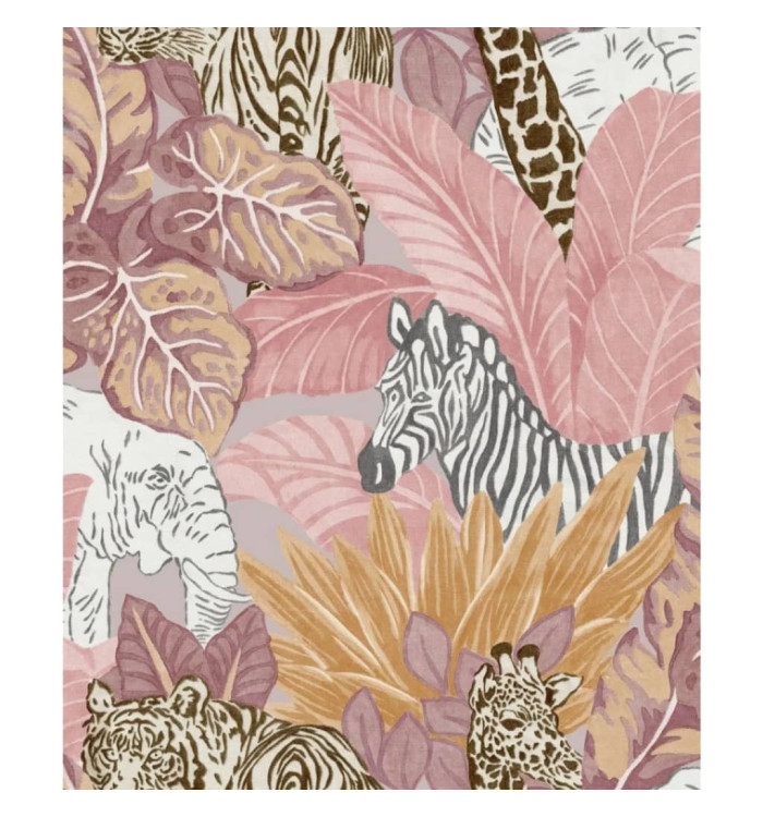 Noordwand Papier peint Good Vibes Jungle Animals Rose et orange | Mobilier & Déco