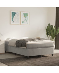 Sommier à lattes de lit et matelas Gris clair 120x200cm Velours | Mobilier & Déco