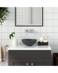 Lavabo de salle de bain Céramique Gris foncé Rond | Mobilier & Déco
