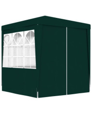 Tente de réception avec parois latérales 2x2 m Vert 90 g/m² | Mobilier & Déco