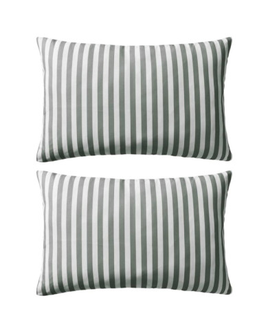 Oreiller d'extérieur lot de 2 Impression rayure 60 x 40 cm Gris | Mobilier & Déco
