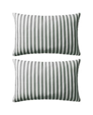 Oreiller d'extérieur lot de 2 Impression rayure 60 x 40 cm Gris | Mobilier & Déco