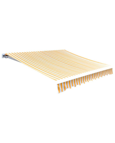 Tissu d'auvent Jaune tournesol/blanc 3x2,5 m (cadre non inclus) | Mobilier & Déco