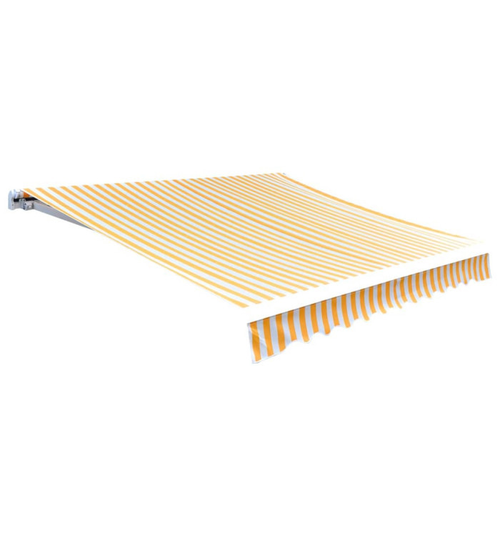 Tissu d'auvent Jaune tournesol/blanc 3x2,5 m (cadre non inclus) | Mobilier & Déco