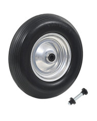 Roue de brouette avec axe PU solide 4.00-8 390 mm | Mobilier & Déco
