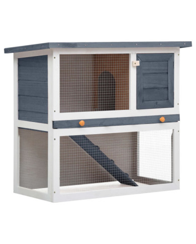 Clapier d'extérieur 1 porte Gris Bois | Mobilier & Déco