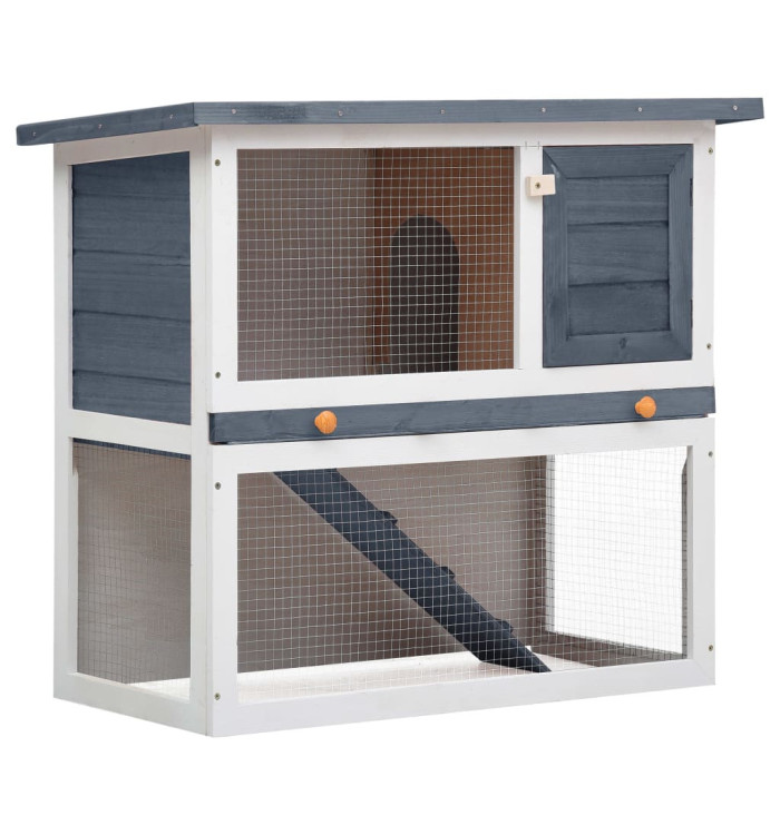 Clapier d'extérieur 1 porte Gris Bois | Mobilier & Déco