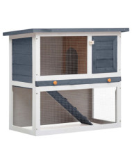 Clapier d'extérieur 1 porte Gris Bois | Mobilier & Déco