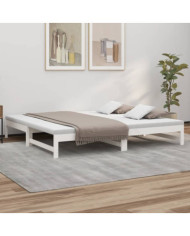 Lit coulissant sans matelas blanc 2x(90x200) cm | Mobilier & Déco