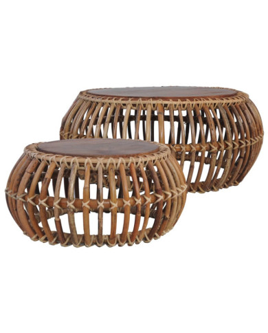 Tables basses 2 pcs Rotin naturel | Mobilier & Déco